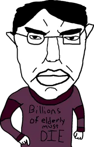 chudjak, chudjak front, angry, arm, closed mouth, clothes, ear, glasses, hair, hands