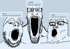 gapejak, markiplier soyjak, tony soprano soyjak, soyjak trio, 3soyjaks, captcha, error, glasses, open mouth, soybooru