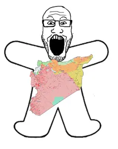 markiplier soyjak, 1soyjak, bald, forehead lines, forehead wrinkles, full body, glasses, map, militarysituationinsyriaasof9september2021jak, open mouth
