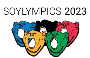 impish soyak ears, 2023, 5soyjaks, black, blue, ear, green, olympics, open mouth, red