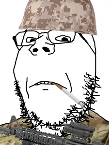 gapejak, camouflage, cigarette, clothes, combat helmet, firearm, glasses, hat, helmet, military