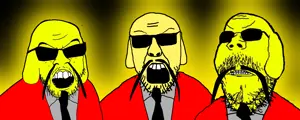 feraljak, feraljak front, gapejak, mustached gapejak, glowie, 3soyjaks, angry, animal, beard, china