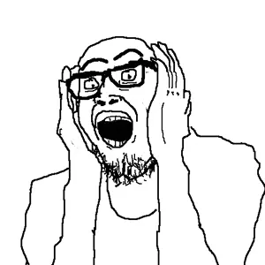 unknown, arm, glasses, hands, knowyourmeme, open mouth, soyjak, stubble
