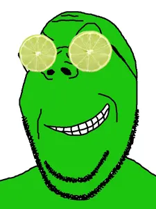gapejak, wholesome soyjak, fruiterz!, food, fruit, glasses, green, green skin, grin, lime