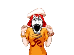 markiplier soyjak, ace attorney, animated, bracelet, clothes, curly hair, female, hat, ini miney, pixel art