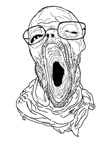 unknown, baby, beard, crying, glasses, horror, monster, open mouth, resident evil, stubble