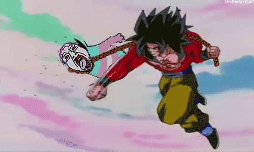 goku, bernd, hanging ugly personjak, ugly personjak, ack, animated, anime, arm, beat up, bloodshot eyes
