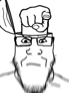 markiplier soyjak, angry, animated, glasses, hands, head box, pointing, pointing at viewer, shaking, soyjak