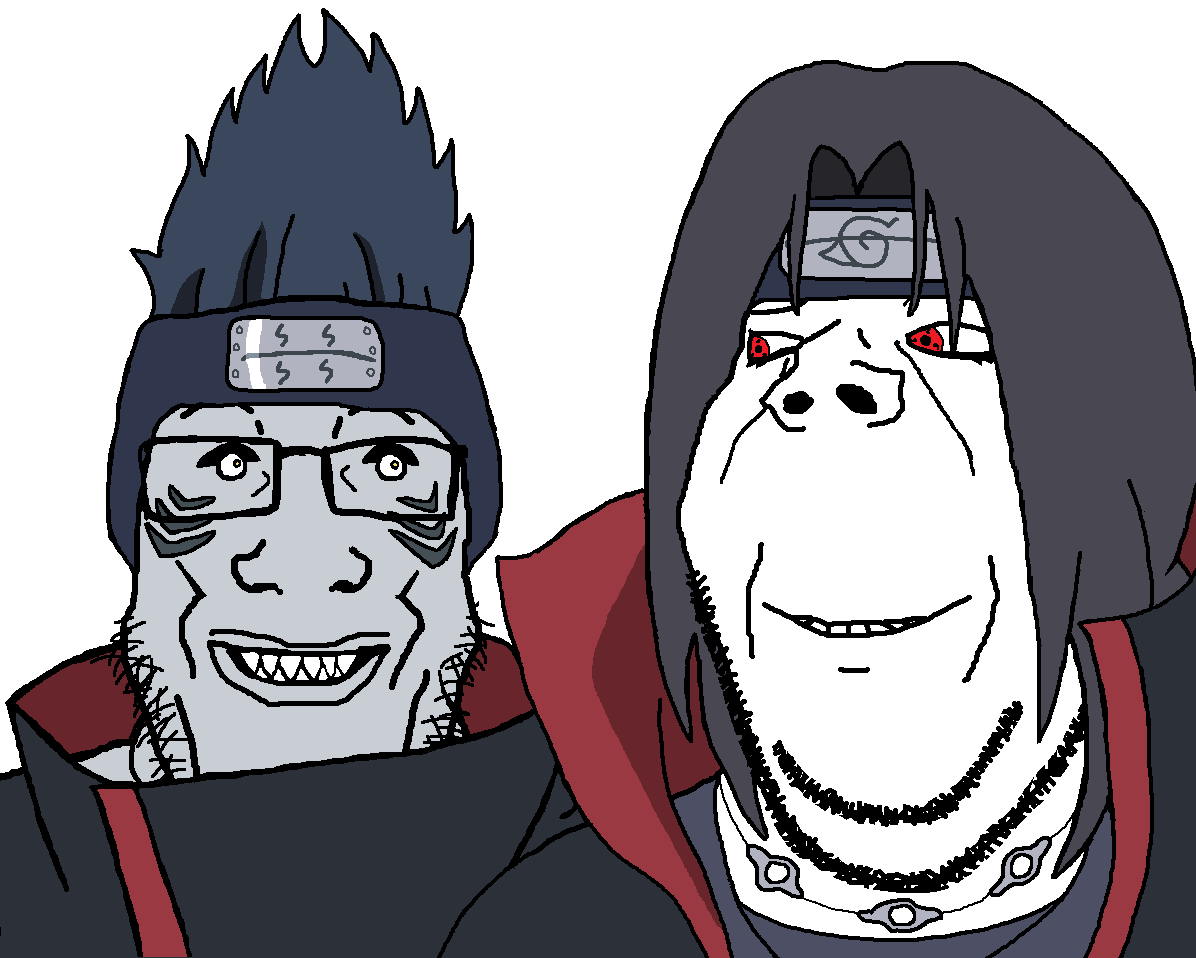hellcat, gapejak, markiplier soyjak, wholesome soyjak, are you soying what im soying, 2soyjaks, akatsuki, akatsuki uniform, anime, blue hair