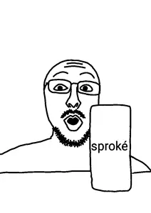 nostaljak, doug walker, glasses, mustache, nostalgia critic, open mouth, soyjak, sproke, stubble, text