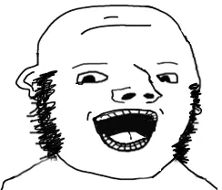 gapejak, ear, open mouth, side burns, soyjak