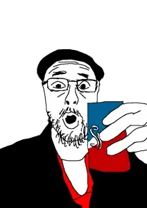 nostaljak, can, clothes, doug walker, glasses, hands, hat, holding object, holding sproke, necktie