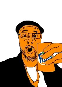 unknown, clothes, fanta, glasses, hands, hat, holding object, necktie, nostalgia critic, open mouth