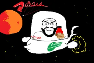 markiplier soyjak, science lover, access ok, balding, beard, bottle, closed mouth, clothes, drawn background, drink