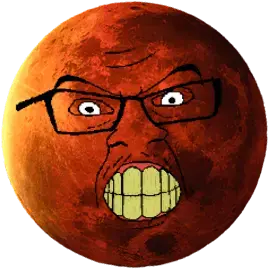 feraljak, angry, clenched teeth, closed mouth, glasses, mars, objectsoy, planet, soyjak, space