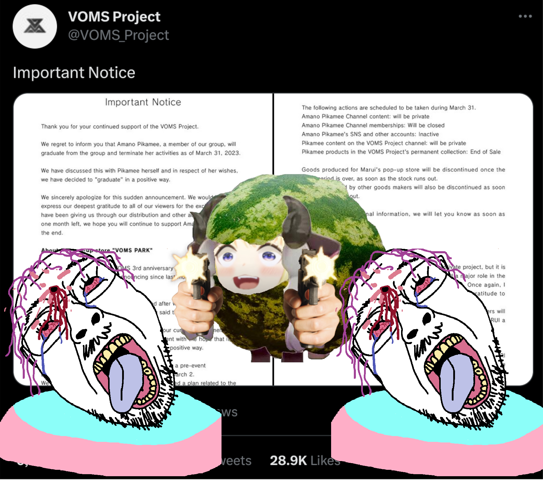 bernd, 2soyjaks, amano pikamee, blood, bloodshot eyes, bullet hole, crying, dead, english text, flag