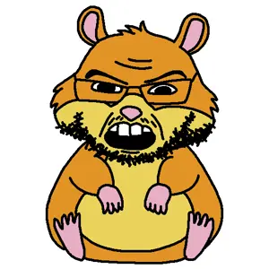 feraljak, animaljaks, angry, animal, beard, ear, glasses, hair, hamster, mustache