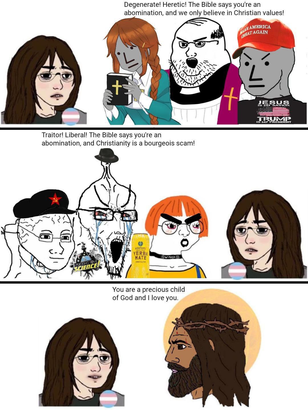 yes chad, soyak, anime, arthoe, bible, blood, bloodshot eyes, brainlet, christianity, clothes