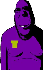 rapeson, william afton, cobson, hornyson, rapeson, badge, biting lip, black sclera, closed mouth, creepy