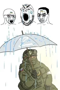 chudjak, gapejak, soyak, 3soyjaks, angry, bloodshot eyes, clenched teeth, closed mouth, crying, glasses