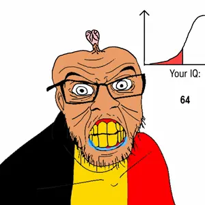 feraljak, iq diagrams, angry, belgium, bell curve, brown skin, clenched teeth, flag, glasses, iq