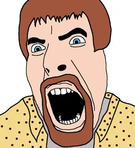 cobson, angry, blue eyes, brown hair, clothes, freddy got fingered, goatee, hair, movie, open mouth