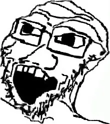 soyak, content aware, glasses, open mouth, soyjak, stubble
