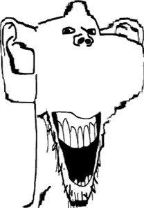 impish soyak ears, splicejak, content aware, ear, laughing, open mouth, soyjak, stubble