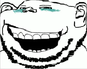 impish soyak ears, splicejak, content aware, crying, ear, laughing, open mouth, soyjak, stubble