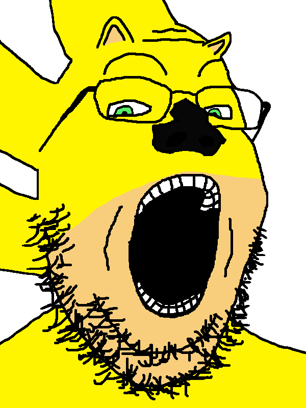 sonic the hedgehog, gapejak, animated, blue skin, ear, glasses, green skin, hyper sonic, open mouth, orange skin