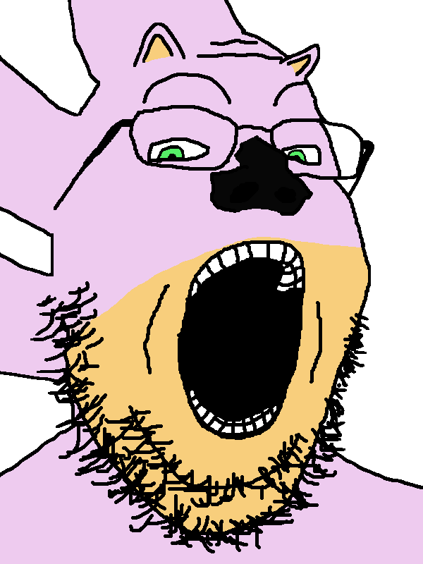 sonic the hedgehog, gapejak, ear, glasses, green eyes, hyper sonic, open mouth, purple skin, sega, snout