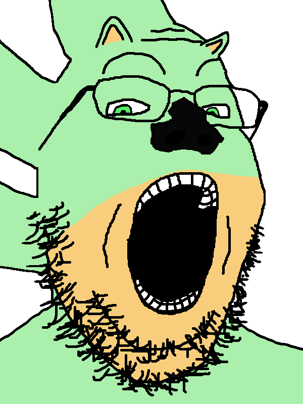 sonic the hedgehog, gapejak, ear, glasses, green eyes, green skin, hyper sonic, open mouth, sega, snout