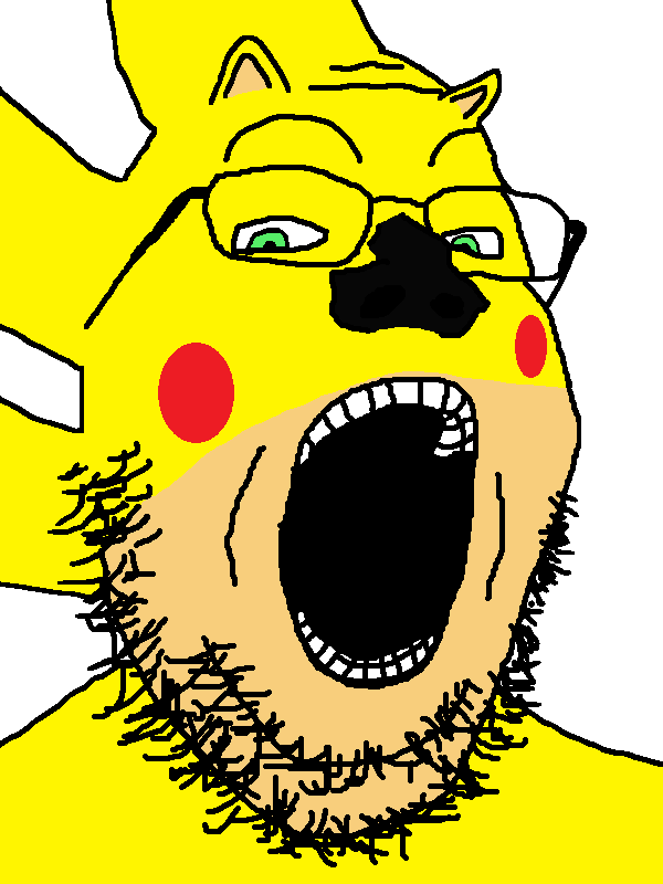 pikachu, sonic the hedgehog, sonichu, gapejak, autism, chris-chan, ear, glasses, green eyes, hedgehog