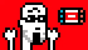 cryptopunkjak, animated, arm, glasses, hands, hands up, minimalism, nft, nintendo, nintendo switch