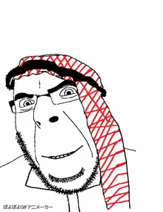cobson, animated, arab, clothes, glasses, hat, keffiyeh, poyunpoyun, smile, soyjak