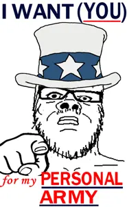 a24 slowburn soyjak, (you), closed mouth, clothes, flag, glasses, hands, hat, personal army, pointing