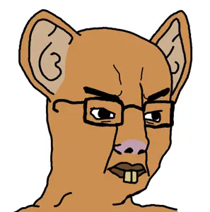 chudjak, angry, animal, buck teeth, closed mouth, glasses, hamster, soyjak