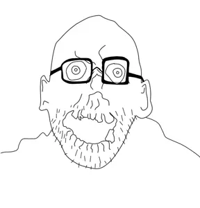 basil, unknown, ear, glasses, open mouth, soyjak, stubble