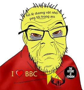 feraljak, /bant/, angry, asian, balding, bloodshot eyes, clothes, cuck, femdom, femdomcuck