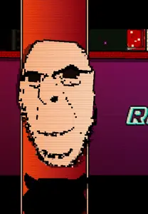 cobson, hornyson, animated, closed mouth, glasses, horny, pixel art, smile, soyjak, stubble