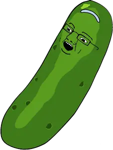 rick sanchez, chudjak, cartoon, chud, food, foodjak, glasses, objectsoy, open mouth, pickle