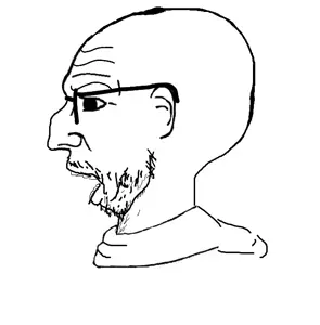 yes chad, unknown, ear, epic incel, glasses, incel, king incel, open mouth, side view, soyjak