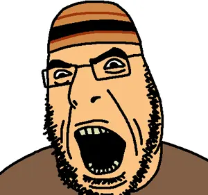 cobson, angry, clothes, glasses, hat, open mouth, redraw, soyjak, stubble, white skin