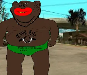 impish soyak ears,  san andreas, arm, black skin, closed mouth, ear, hands, leg, nigger, nipple