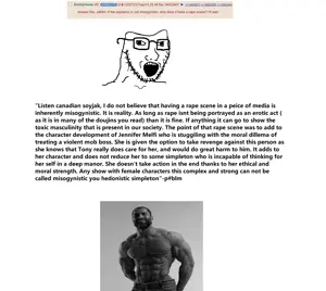 gigachad, soyak, /bant/, /tv/, 4chan, brainless, glasses, open mouth, p blm, screenshot