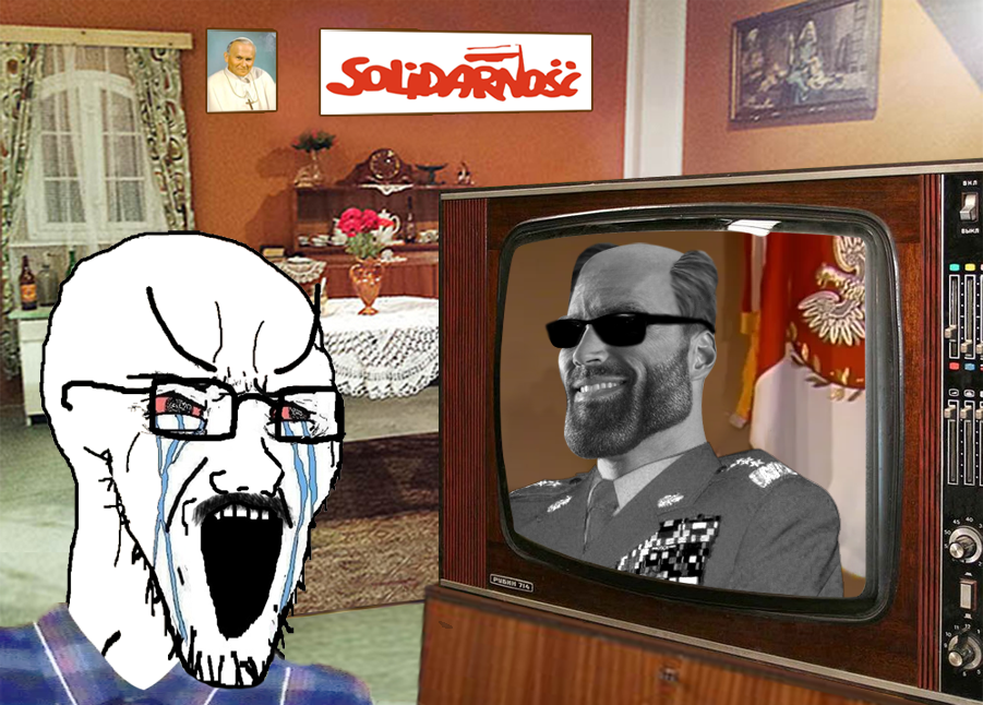 gigachad, soyak, bloodshot eyes, clothes, crying, glasses, irl background, jan paweł 2, john paul 2, large eyebrows