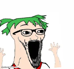 excited soyjak, soyak, wewjak, 4chan, animated, anime, excited, fast, glasses, hair