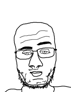 unknown, closed mouth, glasses, mustache, soyjak, stubble