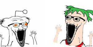 excited soyjak, soyak, wewjak, 2soyjaks, 4chan, animated, anime, antenna, fast, glasses