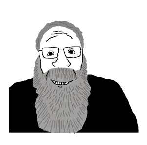 markiplier soyjak, science lover, beard, clothes, fat man ukraine, glasses, gray hair, hair, smile, soyjak